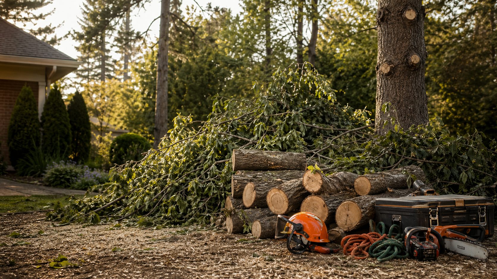 Terrain nettoyé après des travaux arboricoles